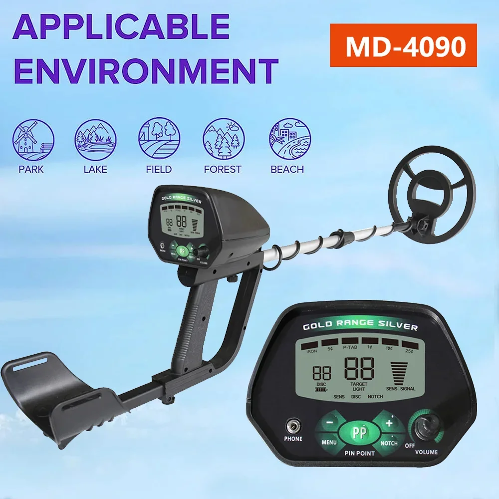 MD-4090 Hoge nauwkeurigheid Professionele ondergrondse LCD-metaaldetector Metaaldetector Nieuw met geheugenfunctie Achtergrondverlichting instelbaar