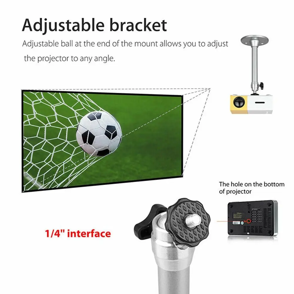 Universale 360 °   Monopiedi per fotocamera girevoli Staffe per proiettori Supporto per proiettore Supporto per montaggio a parete a soffitto