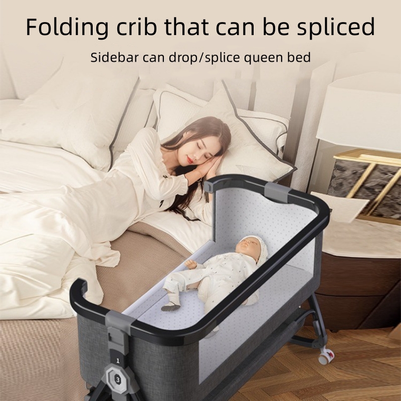 Krippe abnehmbare Pflege Shaker klappbare höhen verstellbare multifunktion ale tragbare Neugeborenen Baby Patchwork Queen-Bett