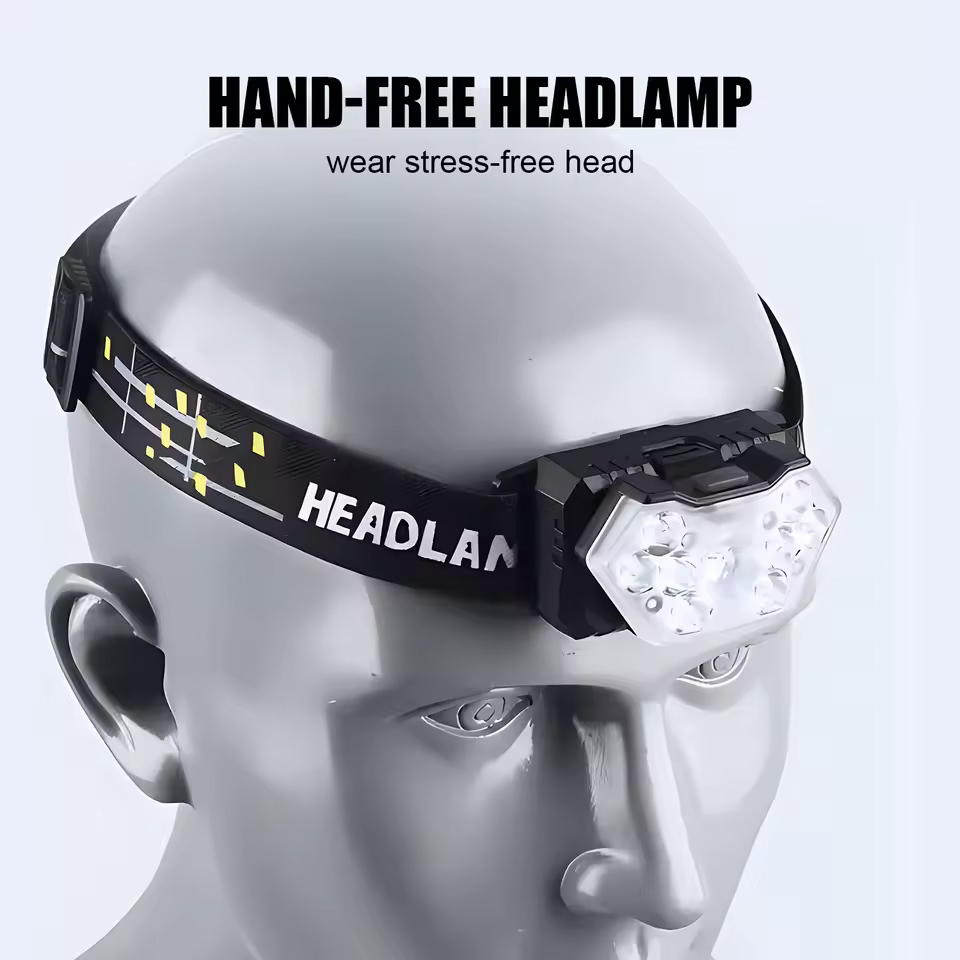 Lanterna frontal led recarregável, farol com bateria, lâmpadas recarregáveis de longa duração, poderosa lâmpada led