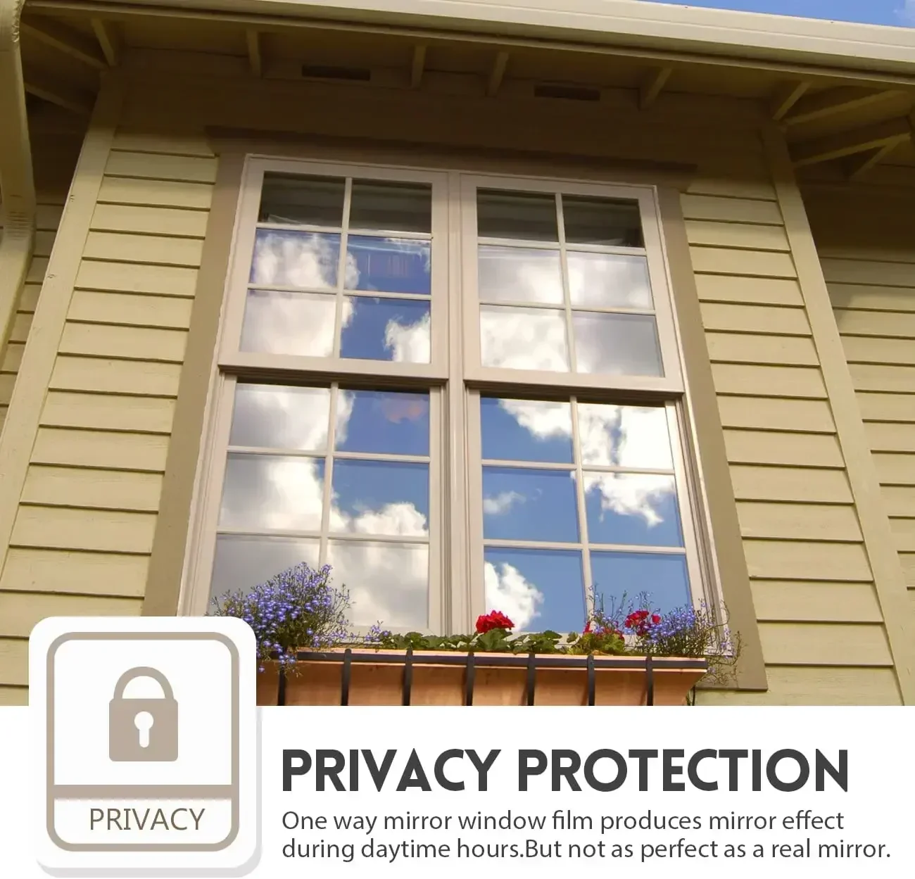 ฟิล์มติดกระจก ไวนิลความเป็นส่วนตัว หน้าต่างกระจก One Way Daytime Privacy Static Cling Blocking ไวนิลกาวสะท้อนแสงป้องกันรังสียูวีสําหรับรถยนต์