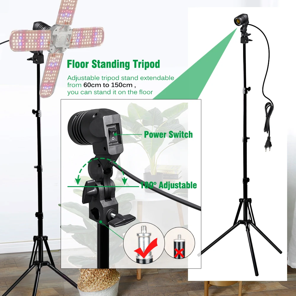 Full Spectrum Floding Plant Growing Light Set For Hydroponics Vegetables 24W 36W 48W SMD2835 For Flowering Plants IP65