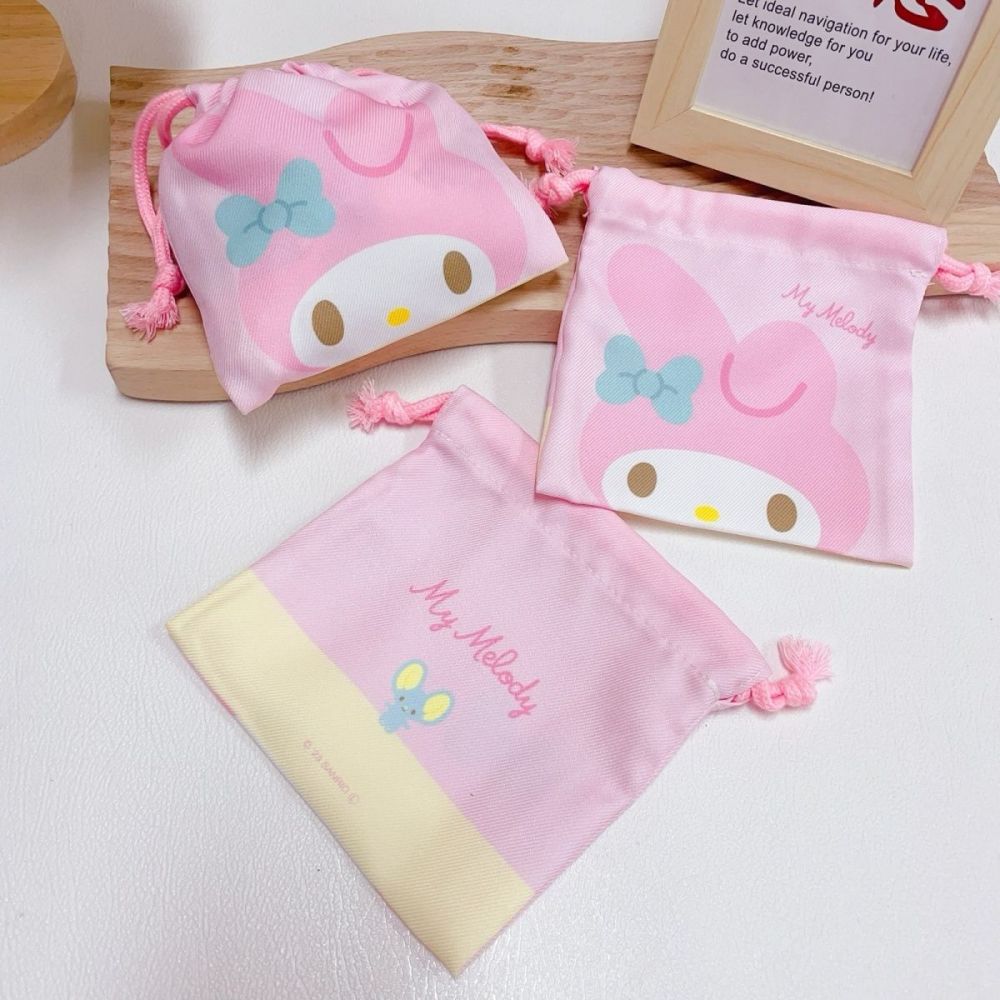 Sanrio pacote bolso kawaii hellokitty kuromi cinnamoroll saco de armazenamento dos desenhos animados não tecido saco de cordão presentes de festa das crianças st