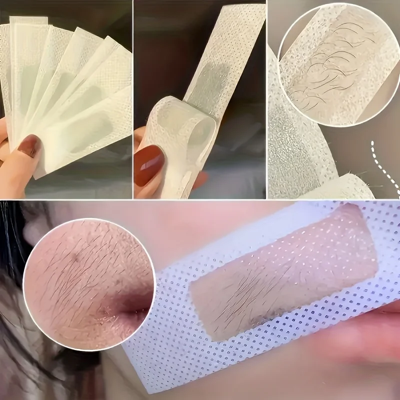 20 Stück Haarentfernungs-Wachspapier für Lippen, Gesichtsbart, Lippen, Augenbrauen, hohe Bikinizone, Mehrzweck-Wachspapier zur Haarentfernung