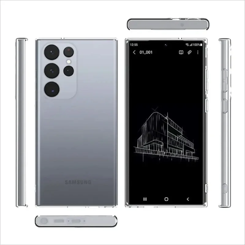 Funda de teléfono transparente de silicona suave para Samsung A53 A13 A52 A12 A54 A23 A55 A52S S25 S24 S22 S21 S23 Ultra S20 FE Galaxy Note 20Ultra