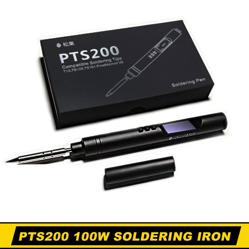 PTS200 Elektrischer Lötkolben Smart Mini Portable 100W Schnellheizung Lötstation Universal PTS201/TS101/TS100 Spitze