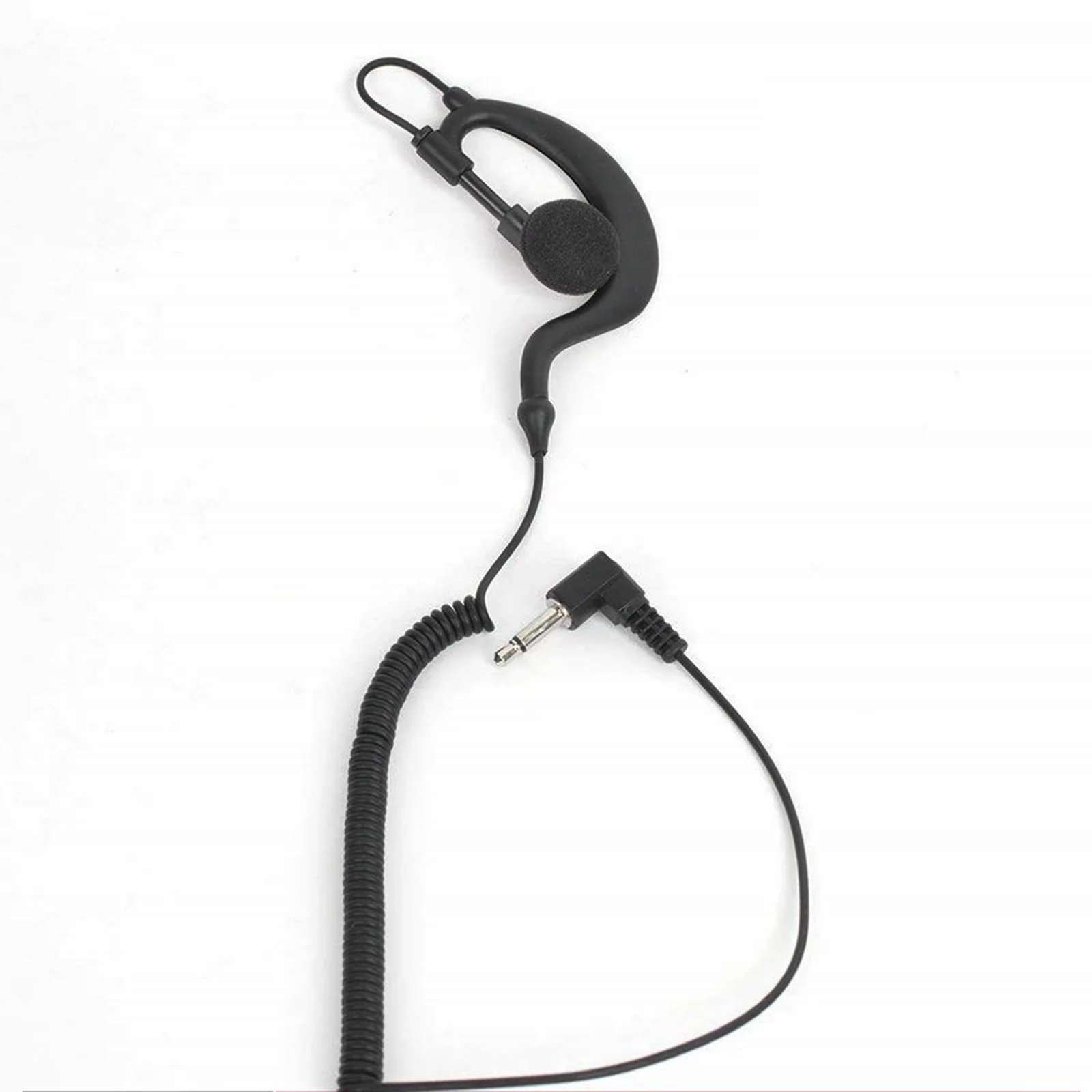 Fone de ouvido com gancho para orelha, 2.5mm/3.5mm, para walkie talkie, rádio de orelha única, com clipe, fone de ouvido único com cabo enrolado