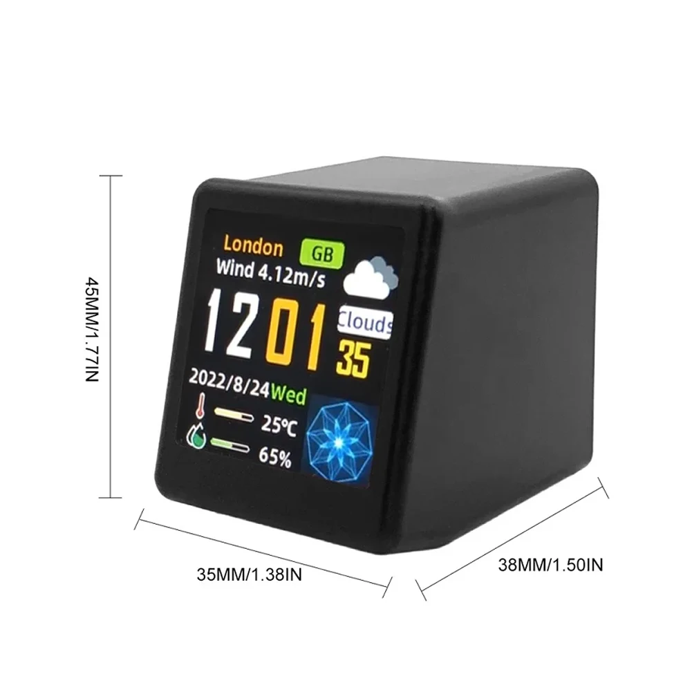 Bonito portátil inteligente wifi estação meteorológica display tempo temperatura umidade tempo despertador decoração de mesa