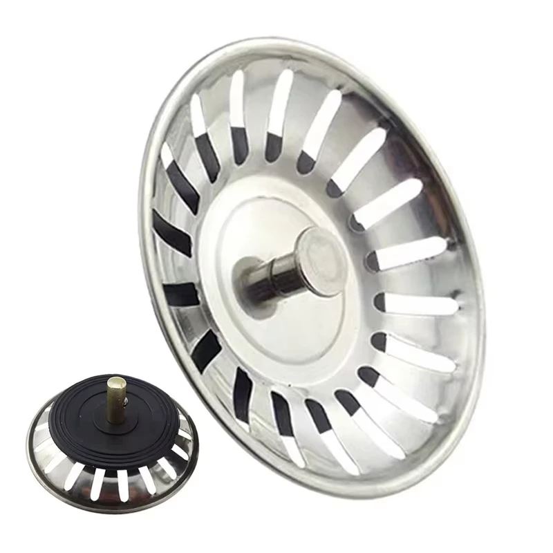Pia da cozinha filtro de esgoto bacia dreno rolha de aço inoxidável pia resíduos plug filtro anti-entupimento dreno de chão acessórios de cozinha