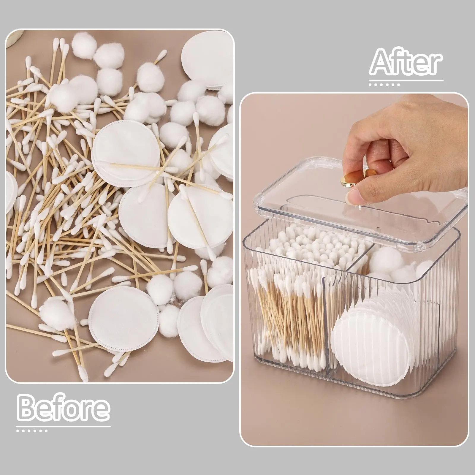 Qtip Halter Spender Klar Badezimmer Organizer Glas Tupfer/Pad/Kugel Halter Container Kosmetik Aufbewahrungsboxen für Waschtisch