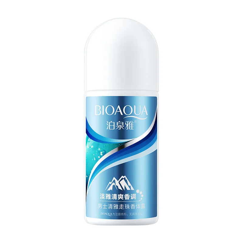 BIOAQUA-desodorante fresco para hombre, fragancia antitranspirante a largo plazo, Perfumes secos y lisos, loción corporal antitranspirante Roll-on Ball