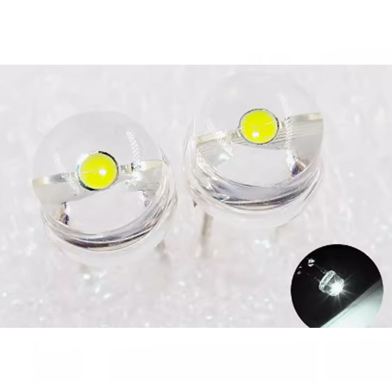 20 szt. Latarka LED o wysokiej jasności 8MM prosto włożona dioda elektroluminescencyjna 0.75W białe światło F8 słomkowy kapelusz biały ligh