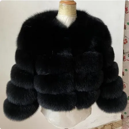 Women Faux Fur Fox Coats Thick Warm Coat White Jacket Warm Thick Open Stitch Elegant Splice Maxi Work Slim Fit Autumn Winter