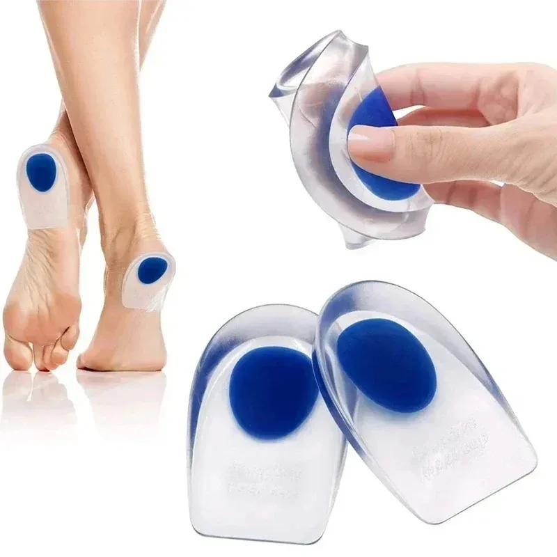 Solette ammortizzanti in silicone morbido Solette per la cura del piede per alleviare il dolore con mezzo cuscino invisibile per aumentare l'altezza delle donne e degli uomini