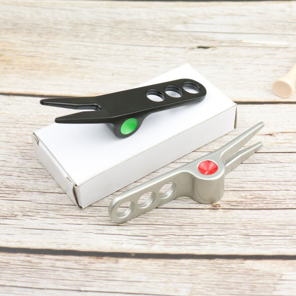 Zinc Alloy Golf Divot Pitch Repairer Tool Pitchfork Switchblade Golf Fork Lifting Hole Foldable Golf Divot tool Gift For Golfer