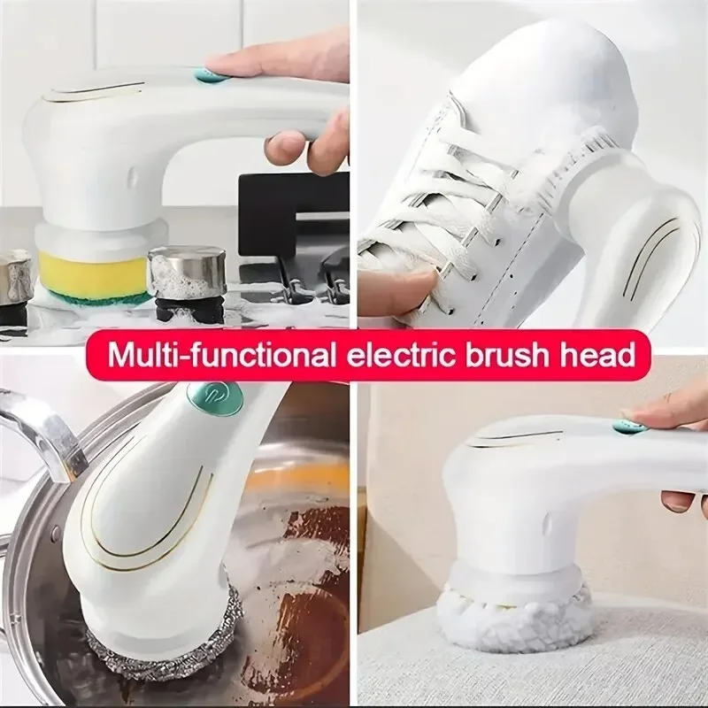 バスルームの洗濯やキッチンの掃除ツール用の5 in 1多機能電動クリーニングブラシ