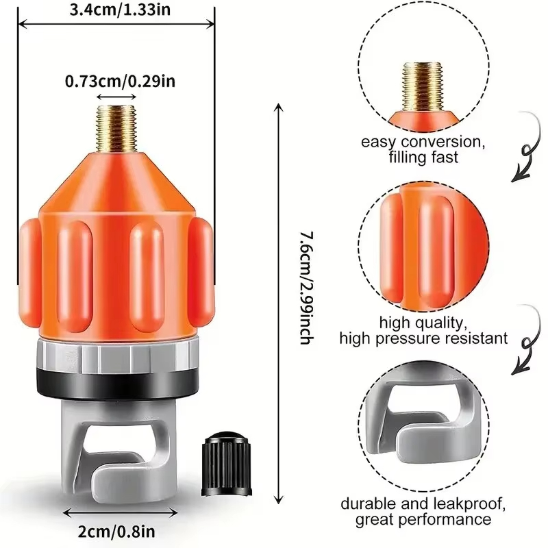 Opblaasbare boot SUP-pompadapter Luchtpompconverter voor opblaasbare kajak Roeiboot Stand Up Paddle Board Luchtventieladapter