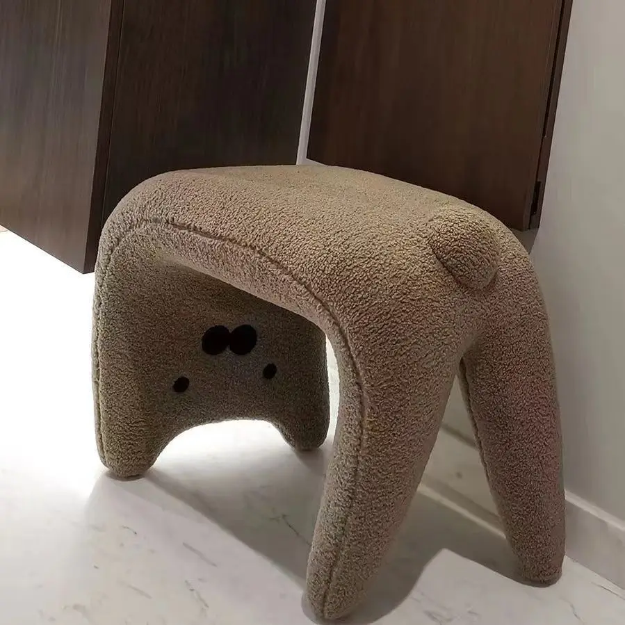 DressingสตูลArmless Plush Entrywayเก้าอี้แมวน่ารักแต่งหน้าพักเท้าโต๊ะเครื่องแป้งสตูลสําหรับห้องนั่งเล่นเฟอร์นิเจอร์ห้องนอน