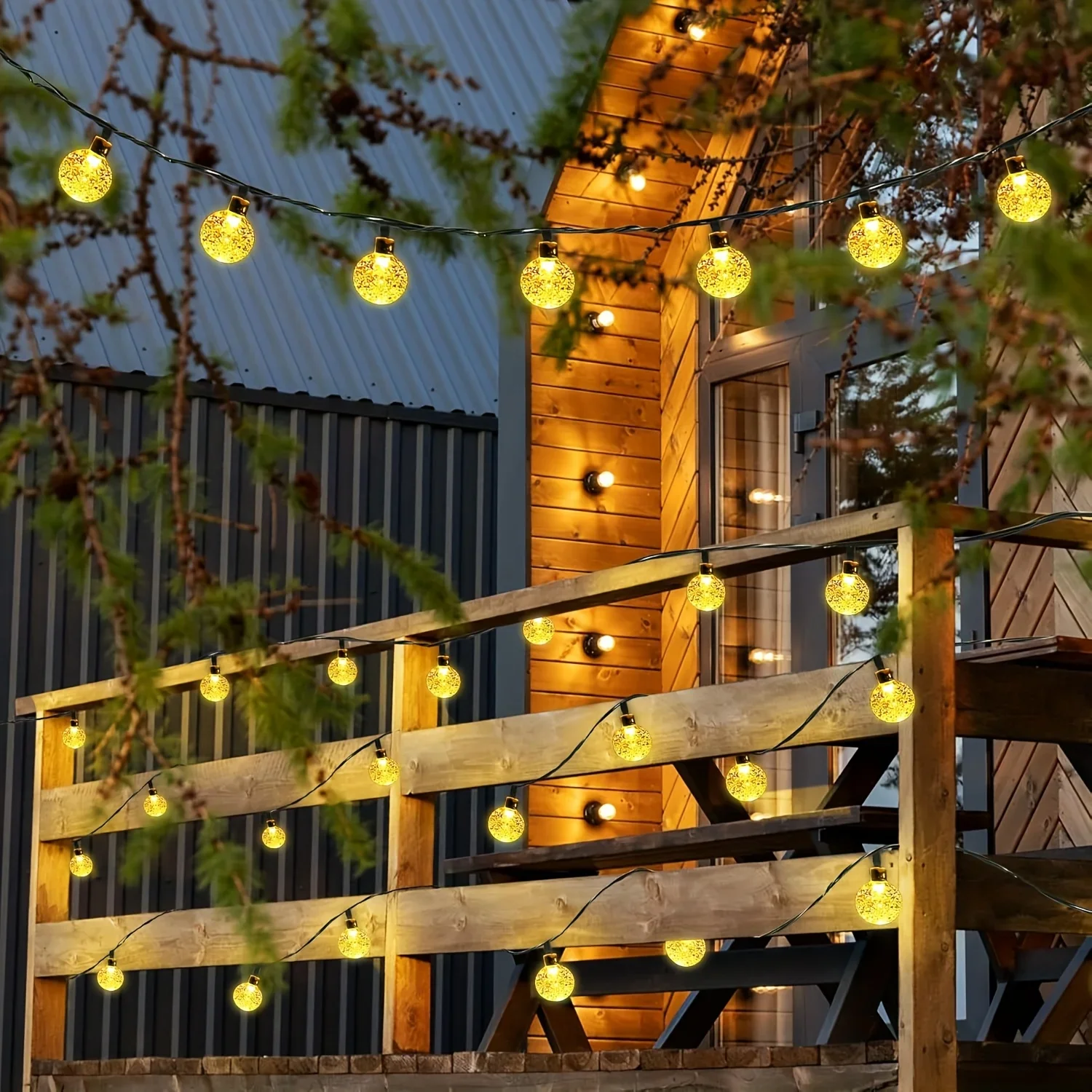 Luz solar de bolha 20LED, luz decorativa à prova d'água para jardim, Natal, casamento, aniversário, decoração de gramado/terraço
