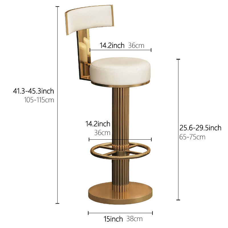 Bar Stools Height Adjustable Swivel Bar Chair Stainess Steel Kitchen Counter Golder Stools Dining Desk High Chairs