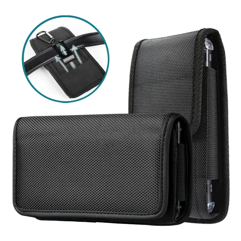 Oxford Tuch Vertikale Taille Leder Abdeckung Nylon Stoff Tragen Gürtel Mobile Taille Tasche Klett herren Outdoor Handy Taille Tasche
