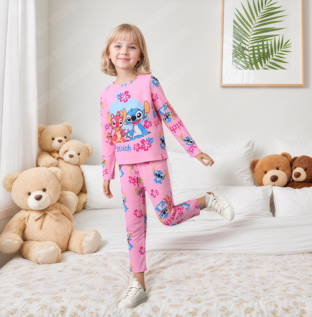 Kids Stitch Pyjama 2 stks/set voor Jongens Meisjes Homewear Kids Casual Nachtkleding Lange Mouw Pyjama Bodems Pak Leuke Geschenken