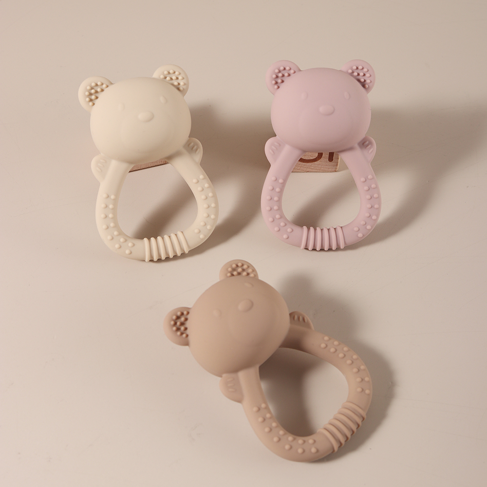Anneau de dentition en silicone, hochet pour bébé ours mignon, jouet de 0 à 1 an, offre spéciale