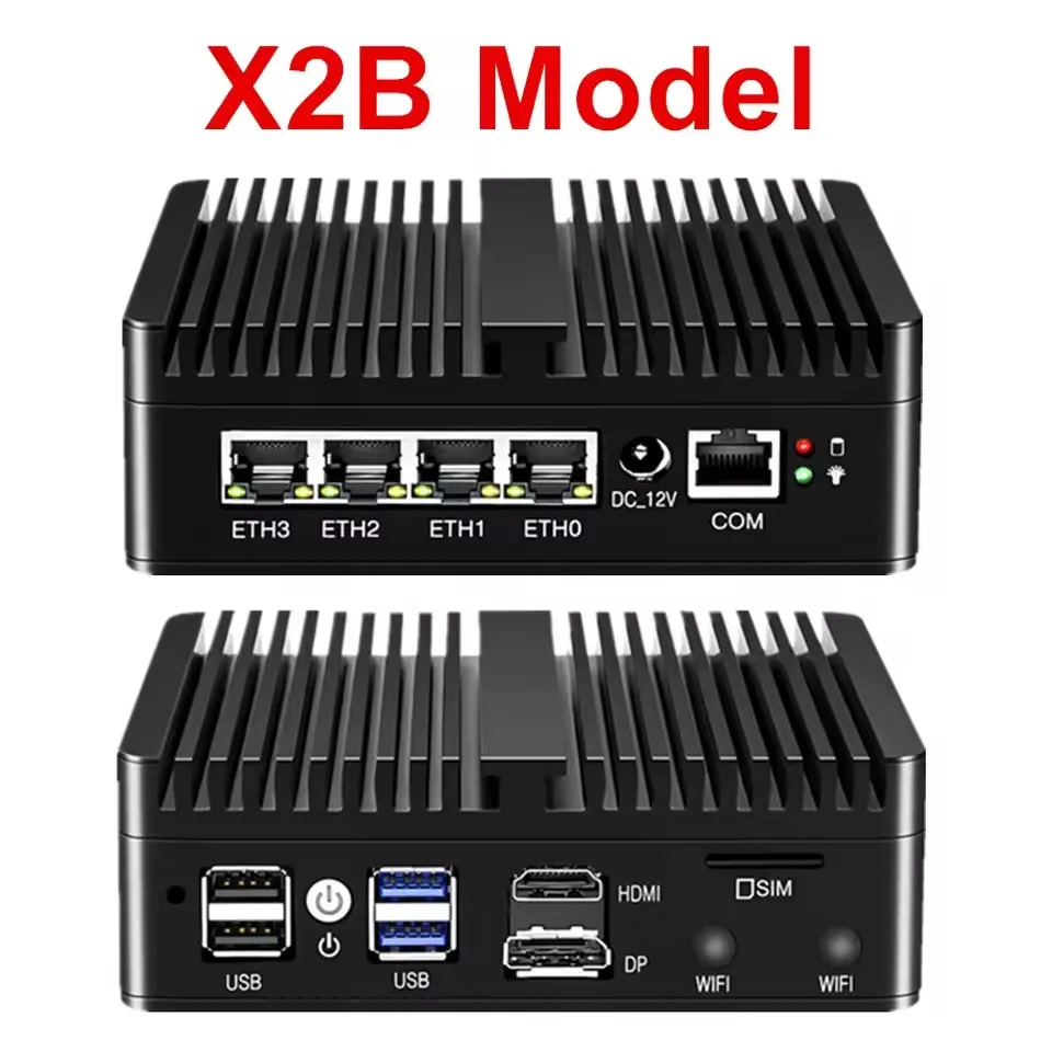 Topton pfSense Firewall Soft Router J6412 N150 N100 4x i226-V 2.5G LAN NVMe Barebone Fanless Mini PC HDMI2.0 DP AES-NI OPNsense