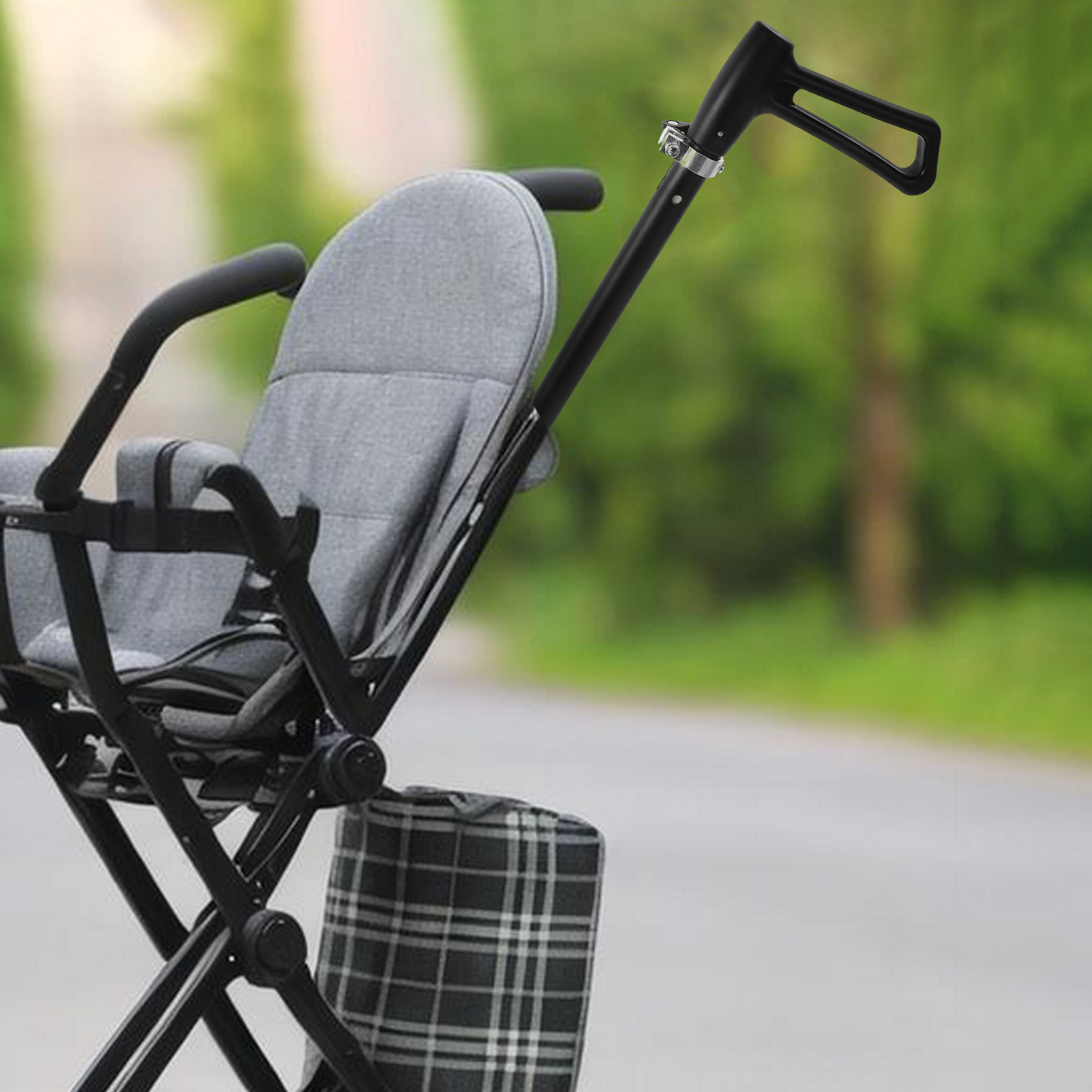 Faltbarer Rollergriff für Kinderwagen, Kleinkind-Wagensgriff für Push-Autozubehör, Ersatzstange, stabiles Material