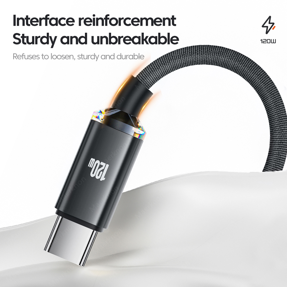 USB Type C Kabel 120W 6A Super Snel Opladen USB C Draad Voor Huawei Samsung Xiaomi Oneplus Quick Charge Type C Telefoon Oplader Kabel