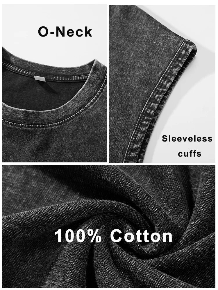 Camisetas sin mangas de algodón lavada de verano para hombre, camisetas de entrenamiento sin mangas para gimnasio muscular, camisetas holgadas para correr en la playa