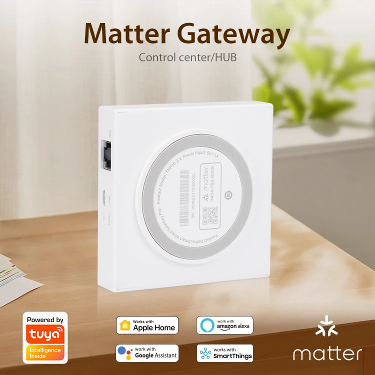 2023 Tuya Zigbee Matter Thread Gateway Smart Home Bridge Matter Hub unterstützt Sprachsteuerung Siri Homekit Smartthings Google Alexa