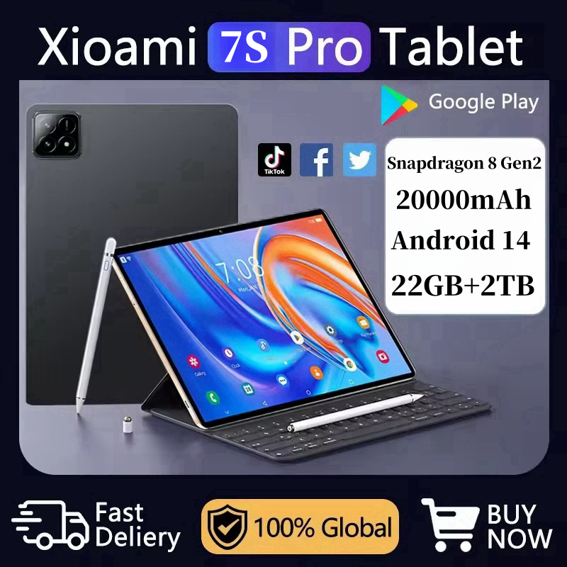 2025 Pad 7S Pro globalny Mi 11 cal tablet z systemem Android 14 16GB 1TB Snapdragon 8 Gen2 4K HD 5G WIFI Bluetooth WPS 20000mAh tablety Tab