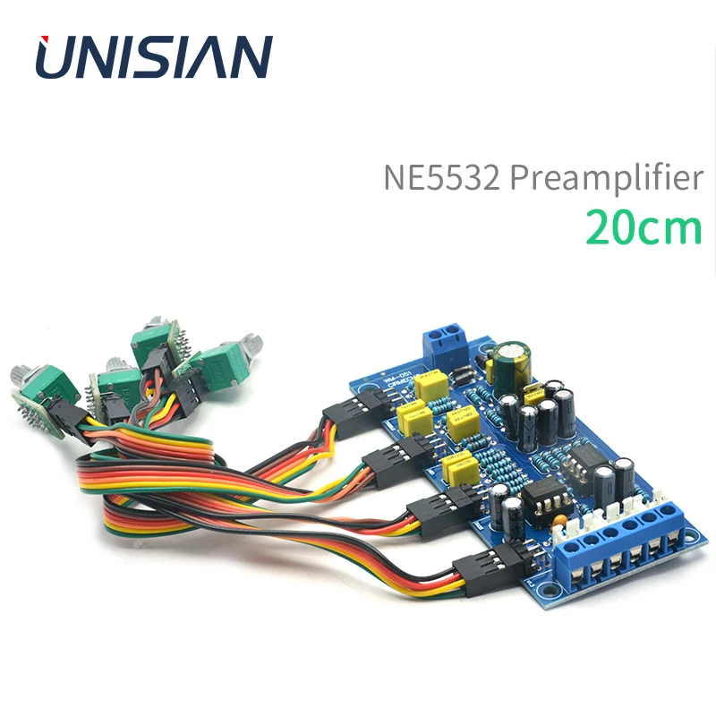 Placa de tono UNISIANA NE5532 OP-AMP preamplificador de alta fidelidad tablero de Control de tono de volumen de graves y agudos para amplificadores KIT DIY