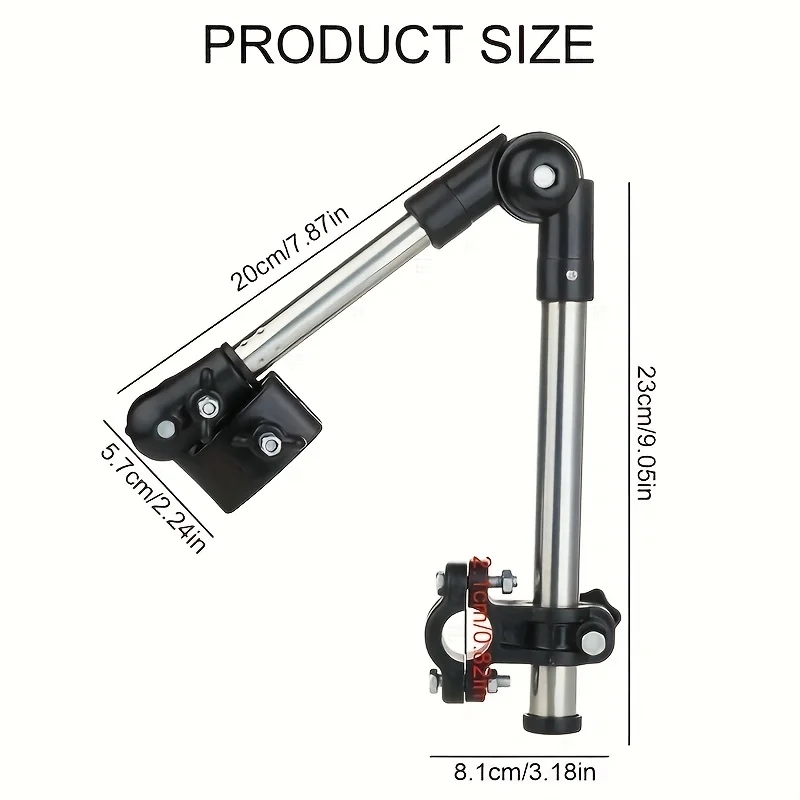 Adjustable Stainless Steel Umbrella Stand for Wheelchairs and Bicycles Rainproof Equipment, Multi-function Umbrella Stand