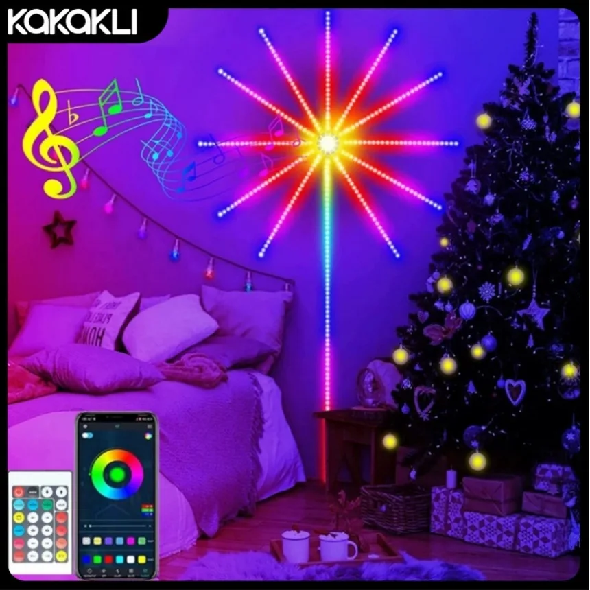 Inteligentna lampa LED RGB do Esportu z pilotem, sterowana aplikacją i głosem, rytmiczna, świąteczna, dekoracyjna listwa świetlna.