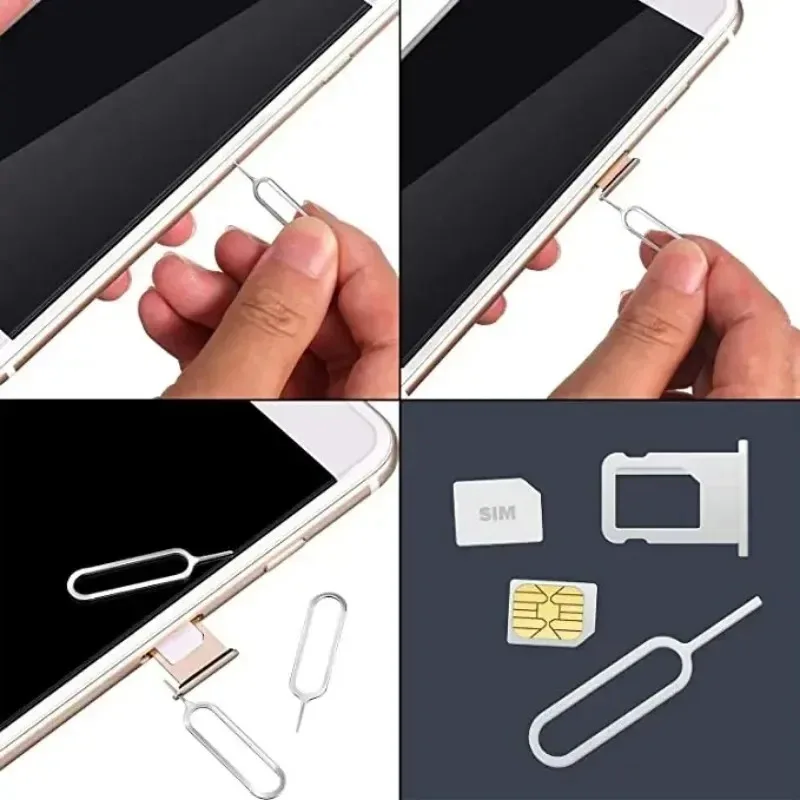 100-1Pcs Sim Card Tray Eject Pin Ejecting Removal Needle Opener Ejector for Iphone15 14 Samsung Xiaomi Universal Tray Eject Pins