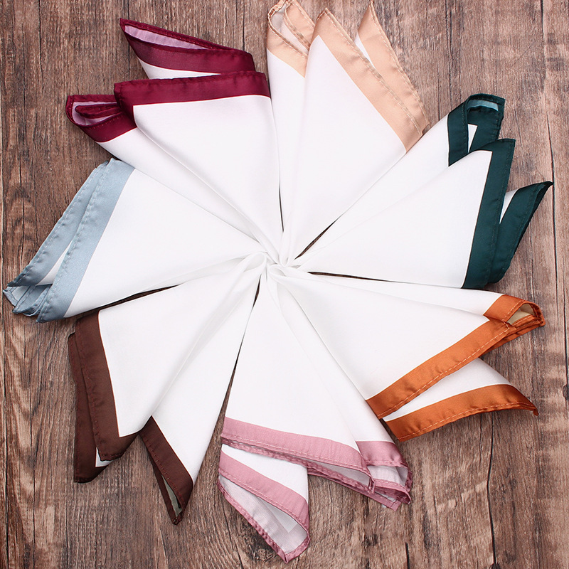 Lenço de bolso quadrado de tecido macio para homens e mulheres, lenço quadrado branco, toalhas de casamento