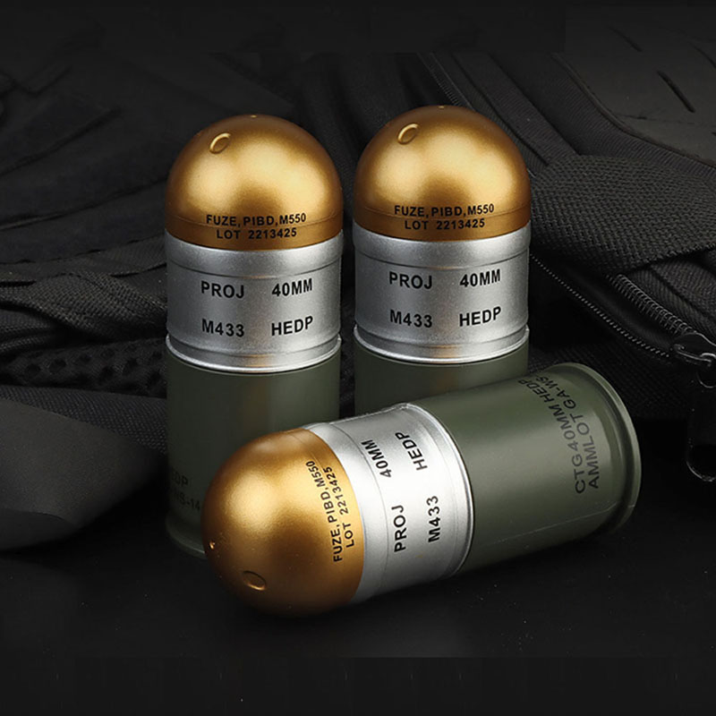Tactical M433 HEDP 40mm Dummy Grenade Model Safety Case Fan Toy Collection Gift Mini Storage Box