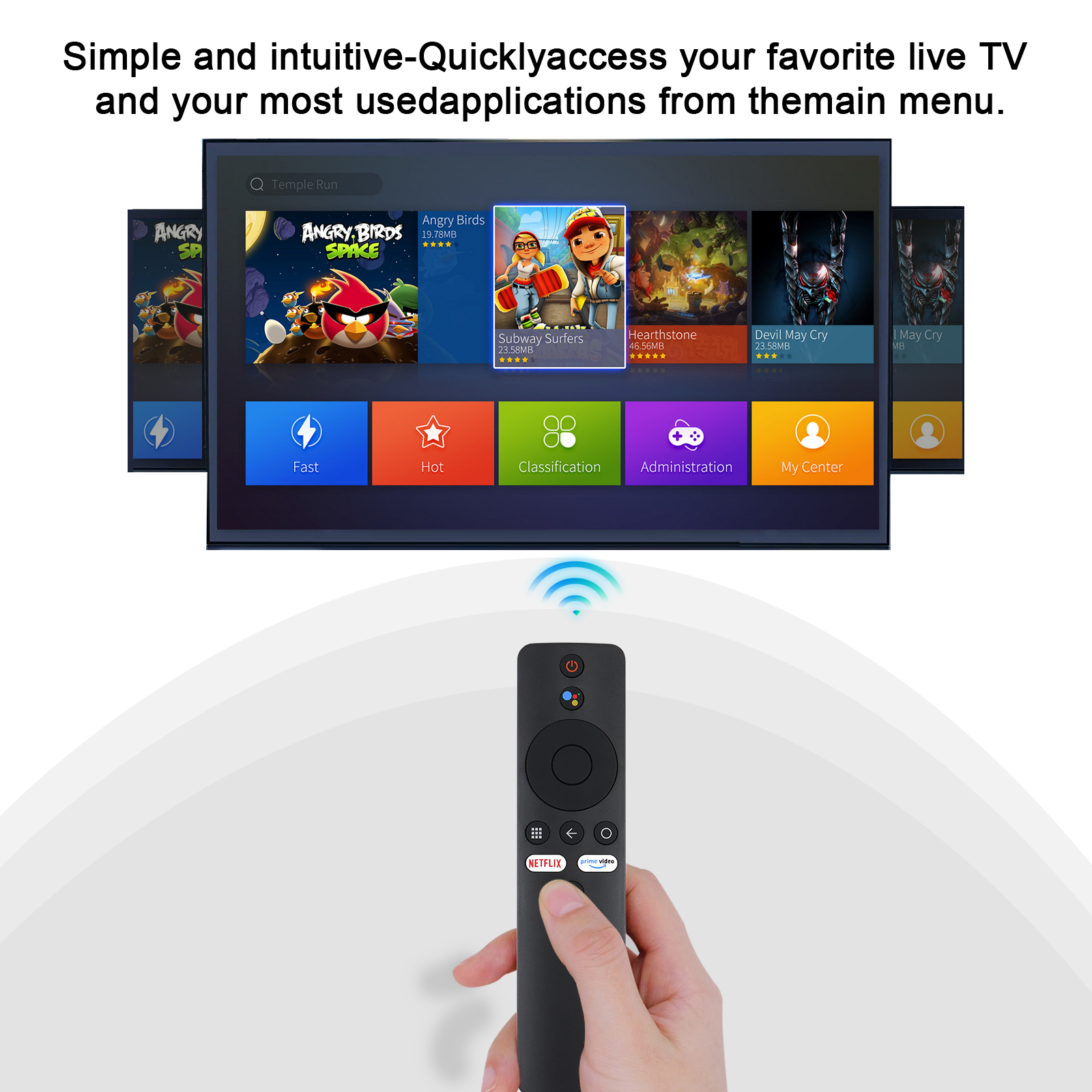 Xmrm-006 Voice Remote Control Compatible with Xiaomi Mi Tv Stick Box S/4S/4K Mdz-22-Ab Mdz-24-Aa with Netflix & Primevideo Butt