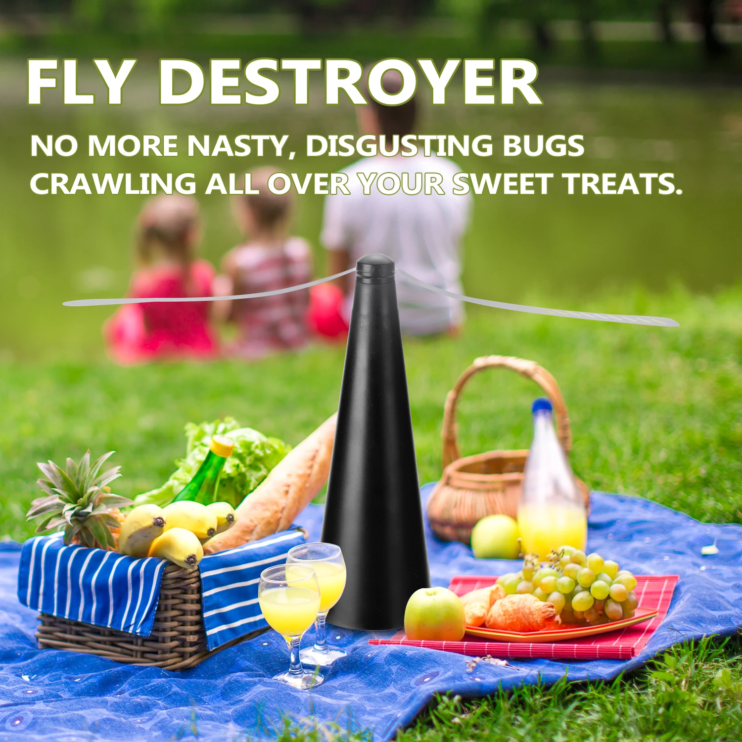 Multifunctional Outdoor Fly 360° Rotating Type Food Food, Pest Repellent Table Fan, Hiking Camping Equipment