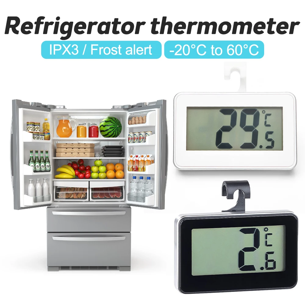 Termómetro electrónico, medidor de temperatura Digital para el hogar, termómetro colgante de pared para refrigerador, termómetro con alarma de escarcha para congelador