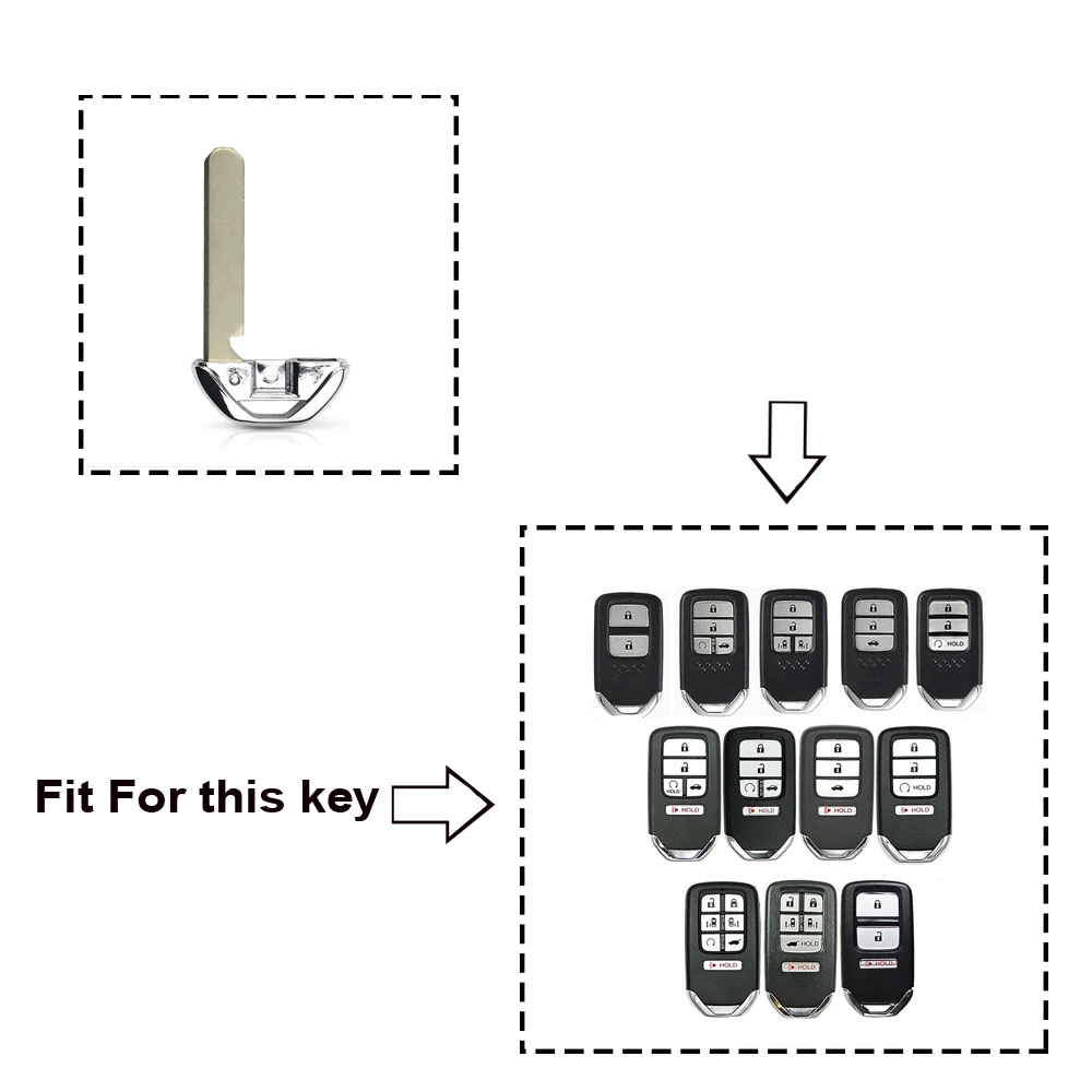 KEYYOU Xe Chìa Khóa Thông Minh Điều Khiển Từ Xa Không Cần Chìa Khóa Khẩn Cấp Chèn Lưỡi Dao Trống Dành Cho Xe Honda Accord Odysee Công Dân Crosstour Thông Minh Khẩn Cấp Chìa Khóa