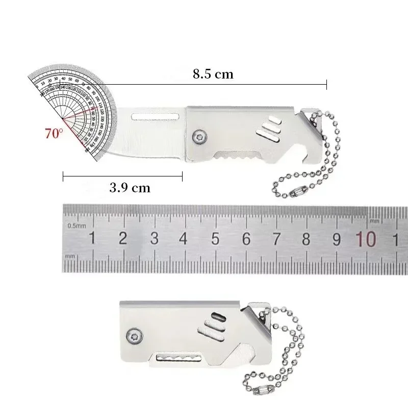 Nuevo Mini cuchillo de acero plegable para exteriores, abridor de botellas portátil, herramienta de corte afilada, herramienta de supervivencia para acampar de alta dureza, colgador D2