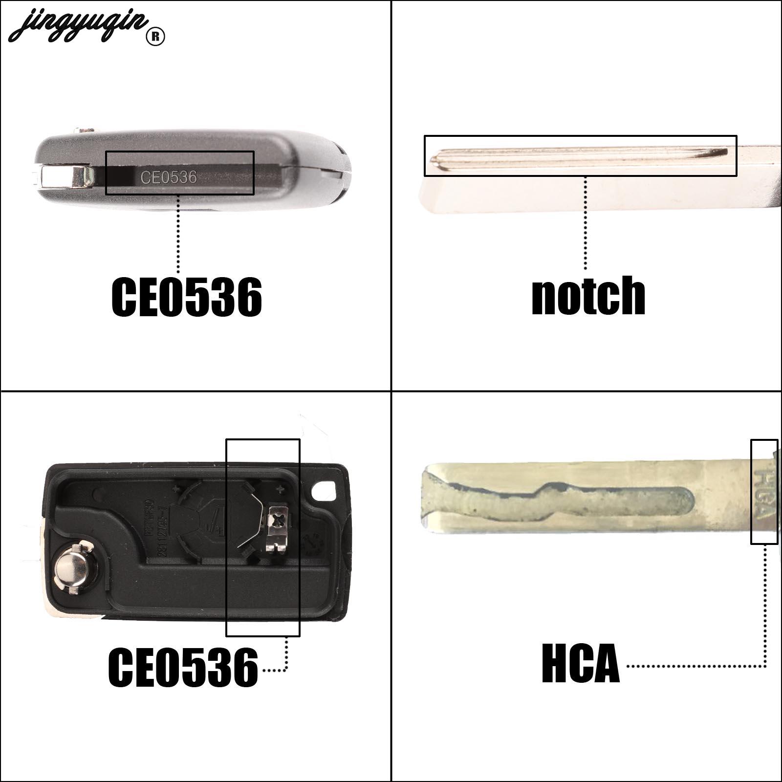 jingyuqin 2/3 Buttons for Peugeot 207 307 308 407 607 807 For Citroen C2 C3 C4 C5 C6 Auto Remote key Case Va2/Hu83 CE0523 CE0536