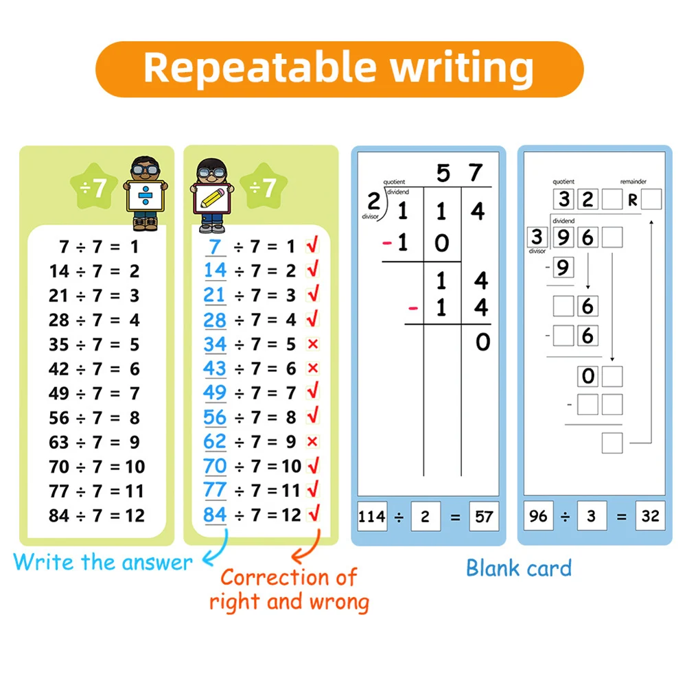0-12 Grafici di moltiplicazione, Schede da tavolo dei tempi, Strumento di apprendimento matematico con controllo automatico, Pratica di calcolo rapido Flashcard matematico