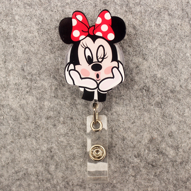 かわいい女の子ステッチスタイルバッジリールナース労働者 Enfermera ID ホルダー格納式ネームカードホルダーアクセサリー