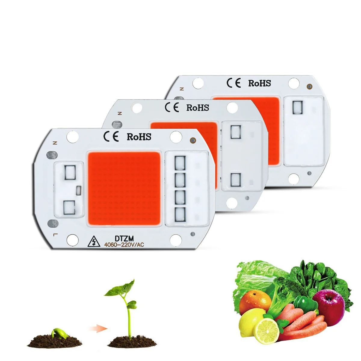 LED Grow Light Full Spectrum 5W 10W 20W 30W 50W COB LED Chip 220V No need driver Phyto Lamp For Indoor Plant Light Seedling Lamp