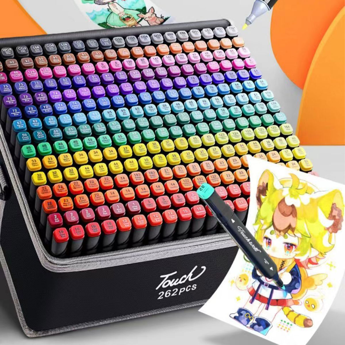Juego de rotuladores de 24-262 Colores, pinceles, pintura, dibujo, Manga, resaltador, suministros escolares de arte para artistas, papelería coreana