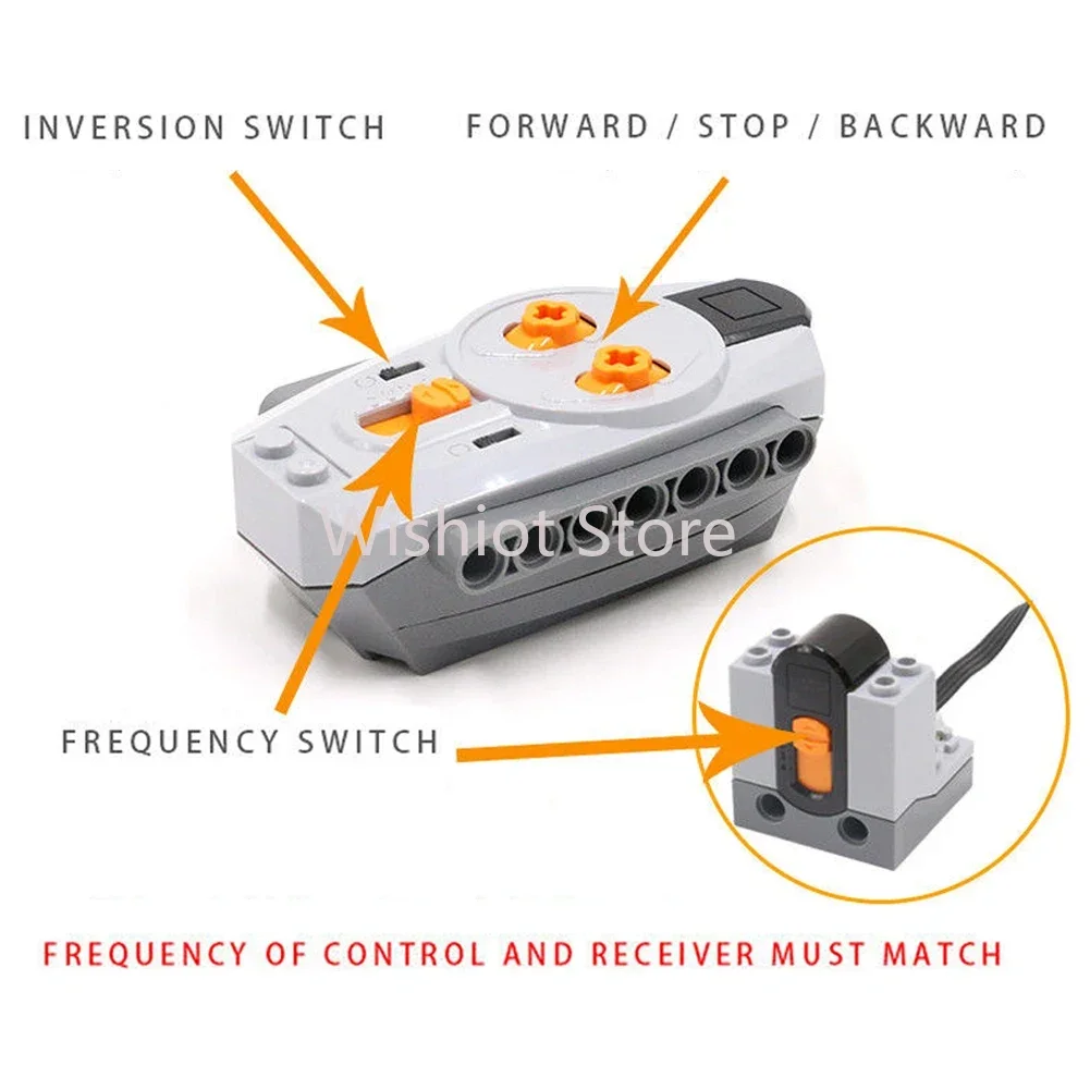 Juego de 6 uds de funciones de potencia L Motor 88003 servomotor 88004 caja de batería AA 8881 receptor de Control remoto de velocidad IR bloques de construcción MOC